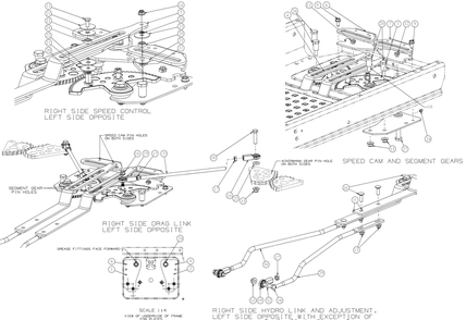 Steering Diagram and Parts List for RZT-S54KH (17ARCBDA056)(2016) Cub Cadet Lawn Tractor